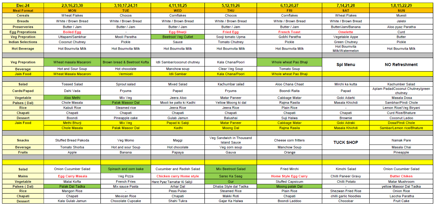 RKK November 2024 Menu